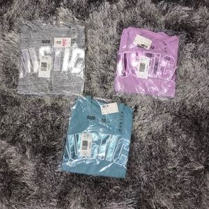 Bundle of 3 Justice girls cold shoulder crop tops